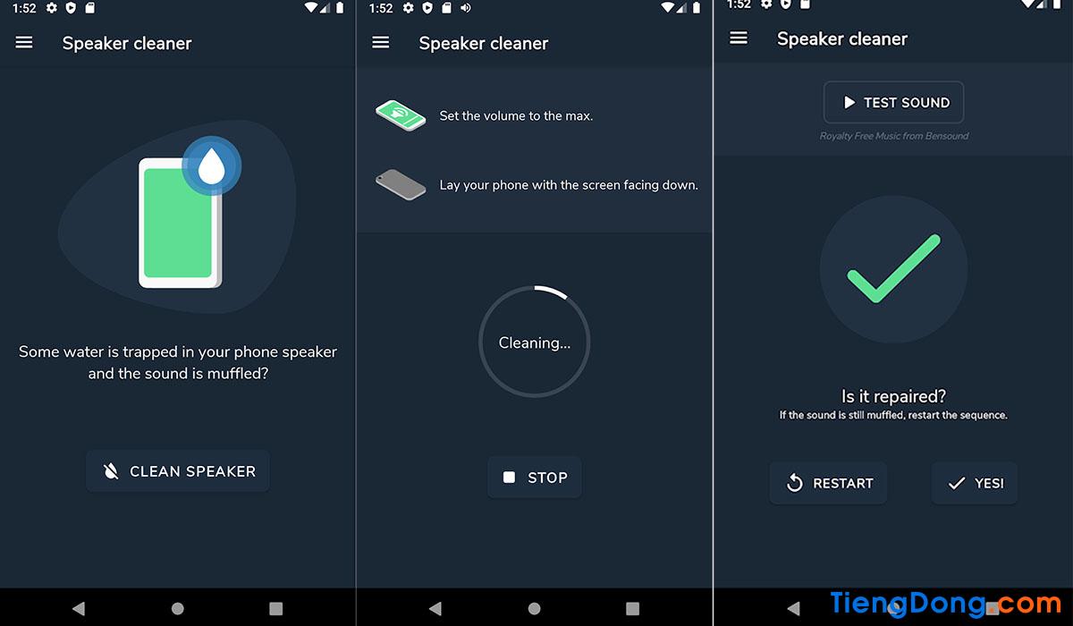 App vệ sinh, làm sạch loa điện thoại Android Speaker cleaner