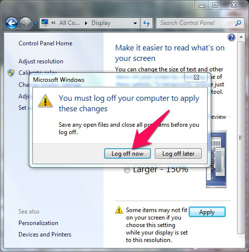 Cách chỉnh cỡ chữ trên máy tính Windows 7 4