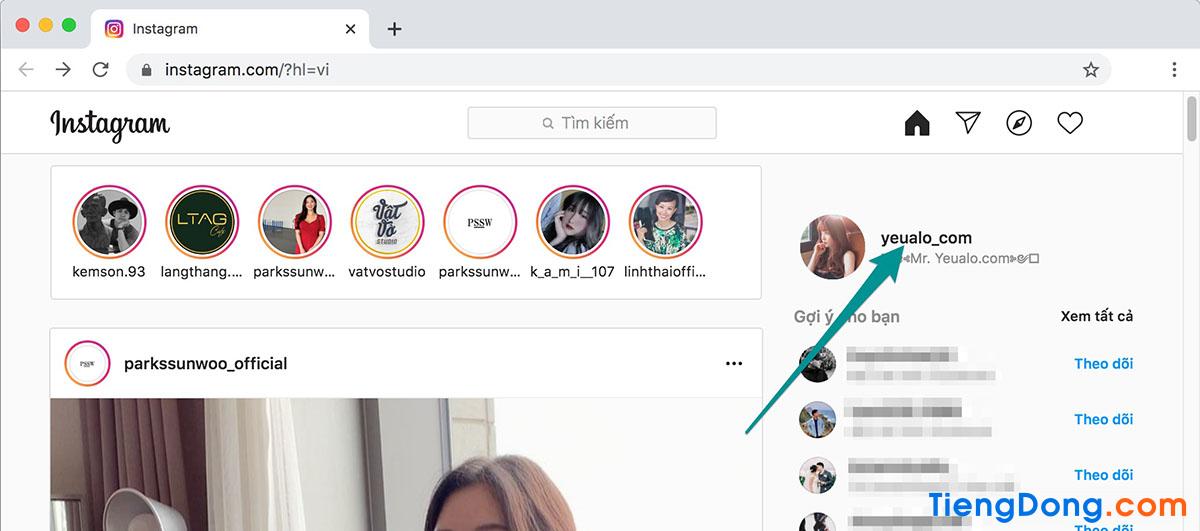 Cách lấy link instagram của mình trên máy tính 
