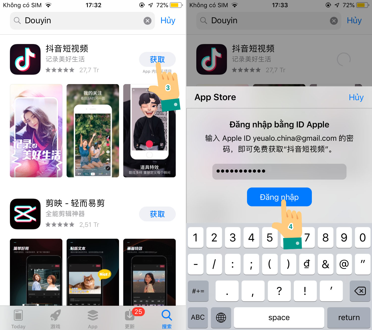 Cách tải TikTok Trung Quốc cho iPhone bằng tài khoản có sẵn Bước 2