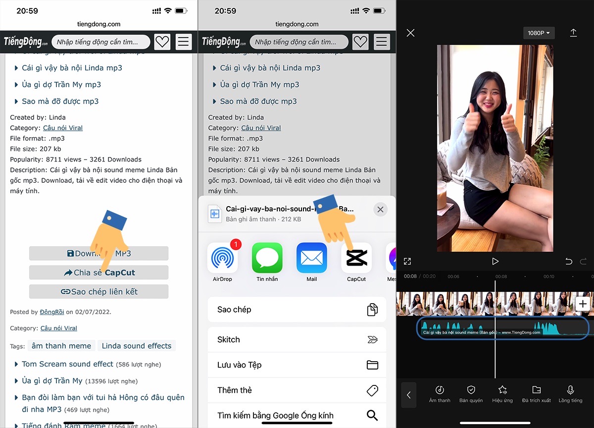 Cách chia sẻ hiệu ứng âm thanh sang CapCut trên iPhone 2
