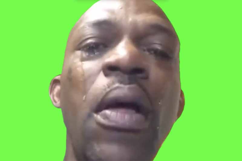 Video Black guy crying meme Green screen